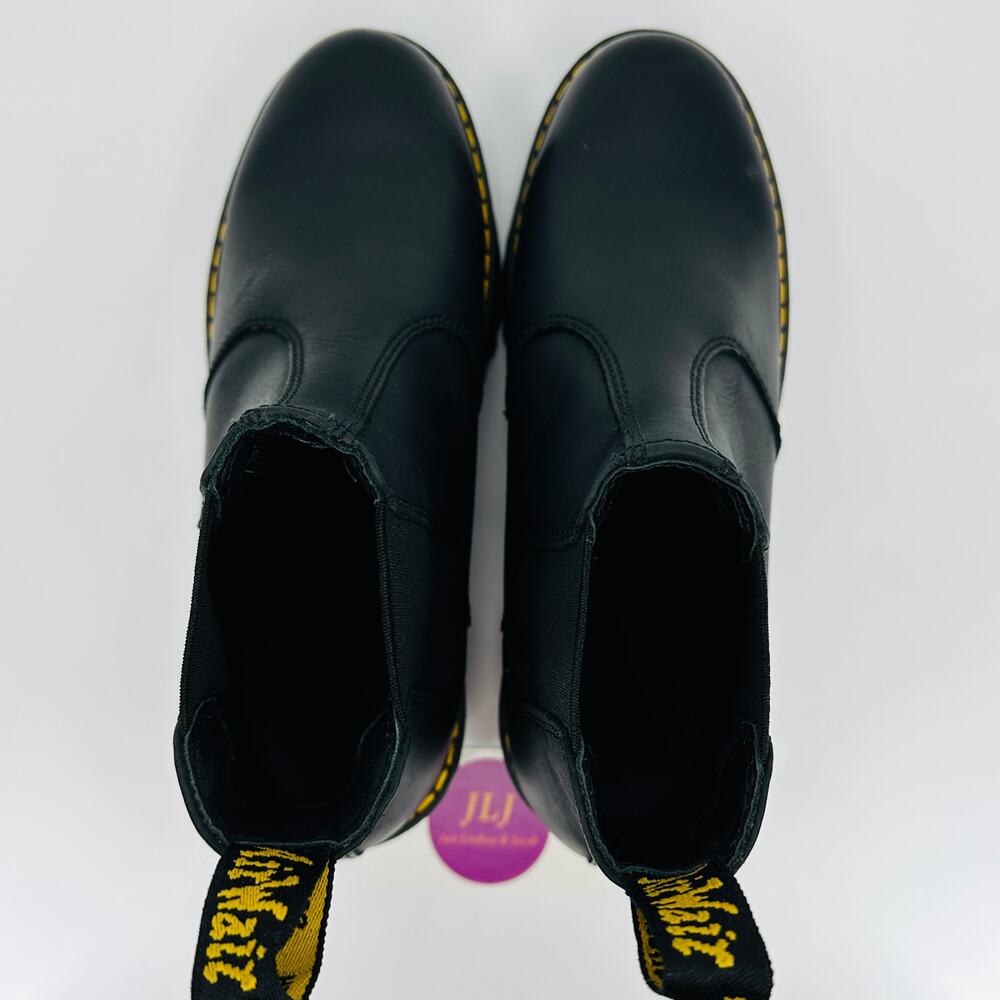 Dr. Martens Women's Rometty Black Wyoming Leather Platform Chelsea Boots Size 7 - Picture 9 of 11
